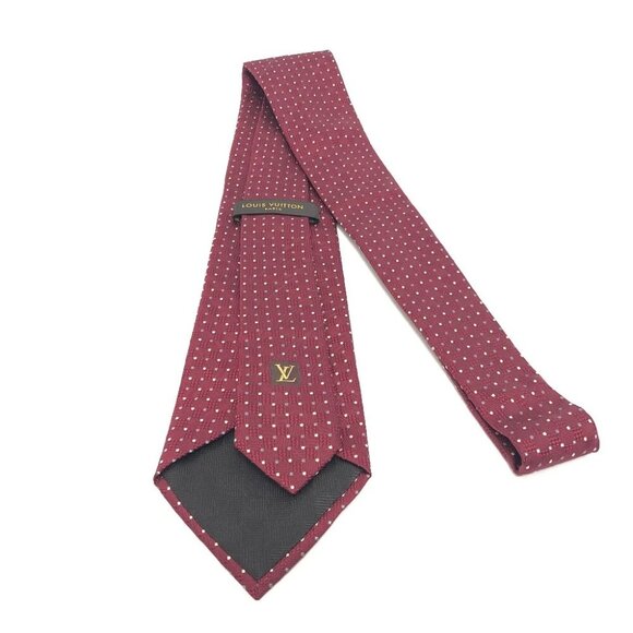 LOUIS VUITTON Dot pattern Necktie dot pattern Necktie silk wine-red - Picture 8 of 9